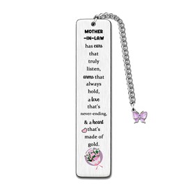 Bookmarks Mother-in-Law Birthday Gifts Mother's Day Present Mummy Keepsake Women Mum Thanksgiving Mommy Christmas New Year Appreciate Mom Has Ears That Truly Listen Arms That Always Hold