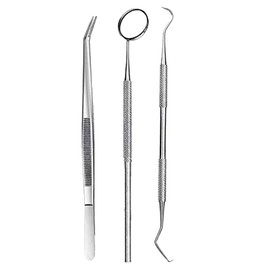 SURGICAL ONLINE 45pcs Adults Basic Economy Professional Dental Hygiene Kit Plaque Remover Set, Stainless Steel Tools, Tarter Scraper, Tooth Pick, Dental Scaler and Mouth Mirror Plier Instruments Home