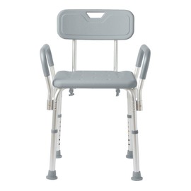 Dr. Dunley Bath Chair for Seniors, Shower Seat with Back, Suction Feet, Non-Slip Adjustable Height Shower Bench for Elderly, 350lb Weight Capacity