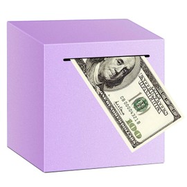 Piggy Bank for Adults Must Break to Open,Safe Box Money Savings Bank for Kids,Can Only Save The Piggy Bank That Cannot be Taken Out (Purple, 5.9-inch)