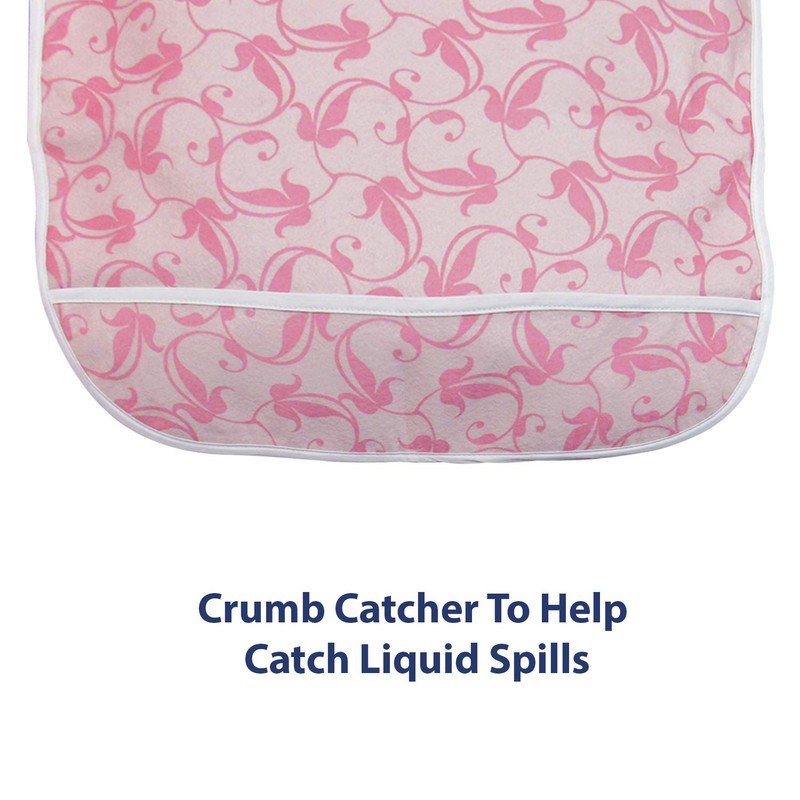 Personal Touch Ladies Adult Bib with Crumb Catcher Velcro Closure