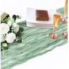 HEIPINIUYE 2 Pcs 13FT Sage Green Cheesecloth Table Runner 35