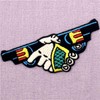 Handshake with Guns Patch Embroidered Applique Badge Iron On Sew