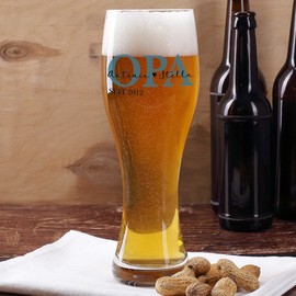 Herz & Heim® Wheat Glass for the Best Grandpa, Printed with Name and Year of Choice