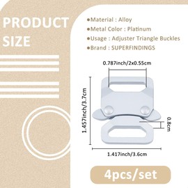 SUPERFINDINGS 4 Pack Platinum Heavy Duty Buckles Alloy Paracord Bracelet 3.7x3.6cm Quick Side Release Clasp Webbing Pet Collar Buckle Metal Buckle for Paracord Bracelet