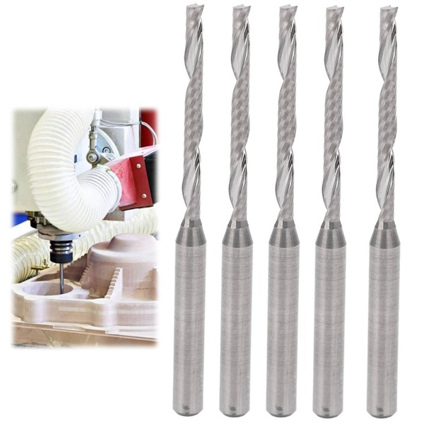 Hapivida Pack of 5 End Mills CNC Spiral Milling Cutter