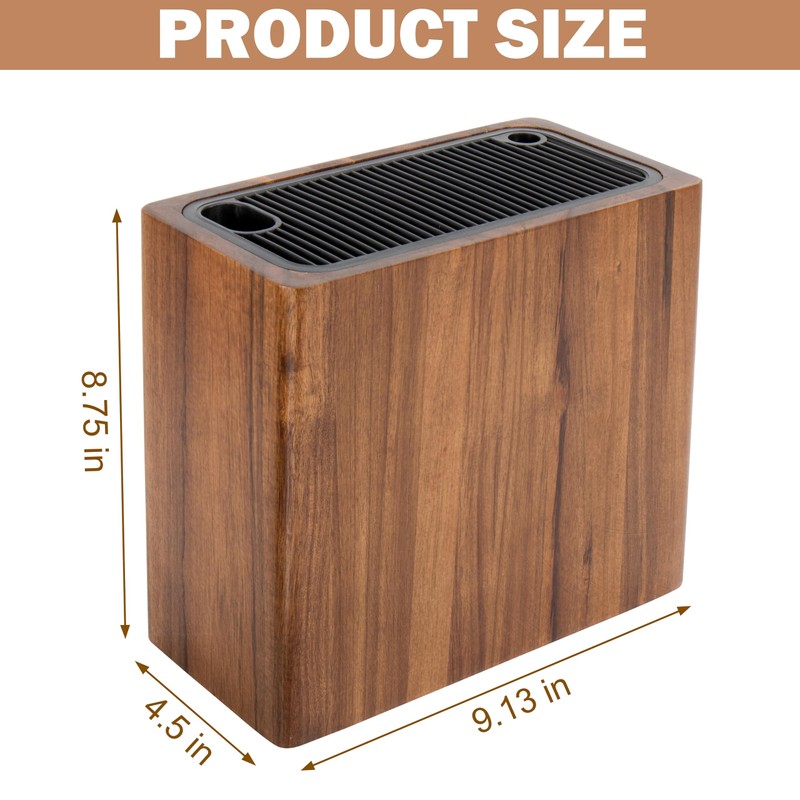 RedCall Acacia Wood Knife Holder Block,Large Universal Knife Block without