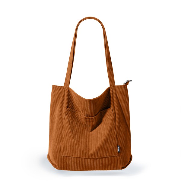 KALIDI FANCY FOREST Women's Tote Bag, Corduroy Shoulder Bag, Large