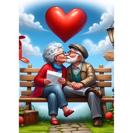 DPHERO DIY Valentine's Day Diamond Painting Pictures for Adults Beginners, 5D Married Couple Diamond Painting Set, DIY Lovers Round Stones Diamond Art Kits, Diamond Painting for Home Decor 30 x 40 cm