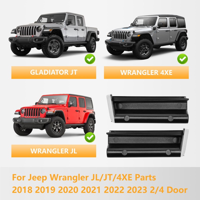 2 PCS Car Roof Gutter for 2018-2025 Jeep Wrangler JL