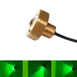 UWDESY Underwater 1/2in Standard Boat Drain Plug LED Light, Upgraded brass housing，Underwater Drain Plug Light for Boat Smartphone APP IR Control LED Marine Boat Light (Green)