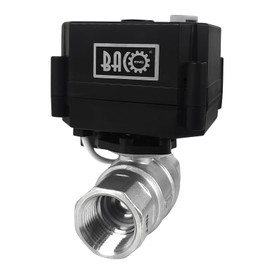 BACOENG Motorized Ball Valve, 2 Wire Auto Return 3/4" Stainless Steel Electrical Ball Valve with Full Port, AC/DC9-24V Manually Closable (Normally Closed), Black