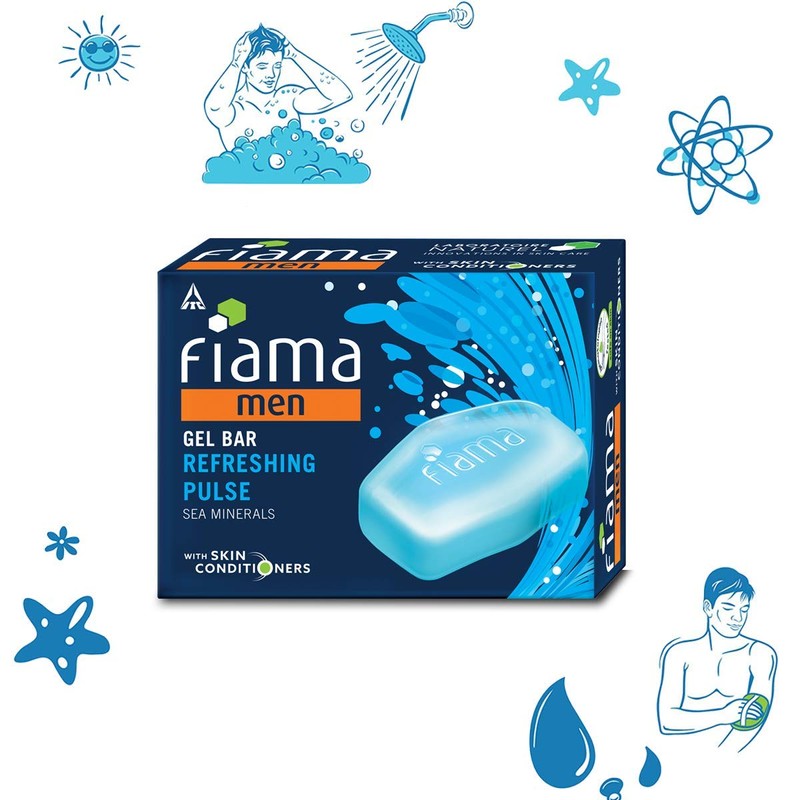 Fiama Men Refreshing Pulse Gel Bar, 125g