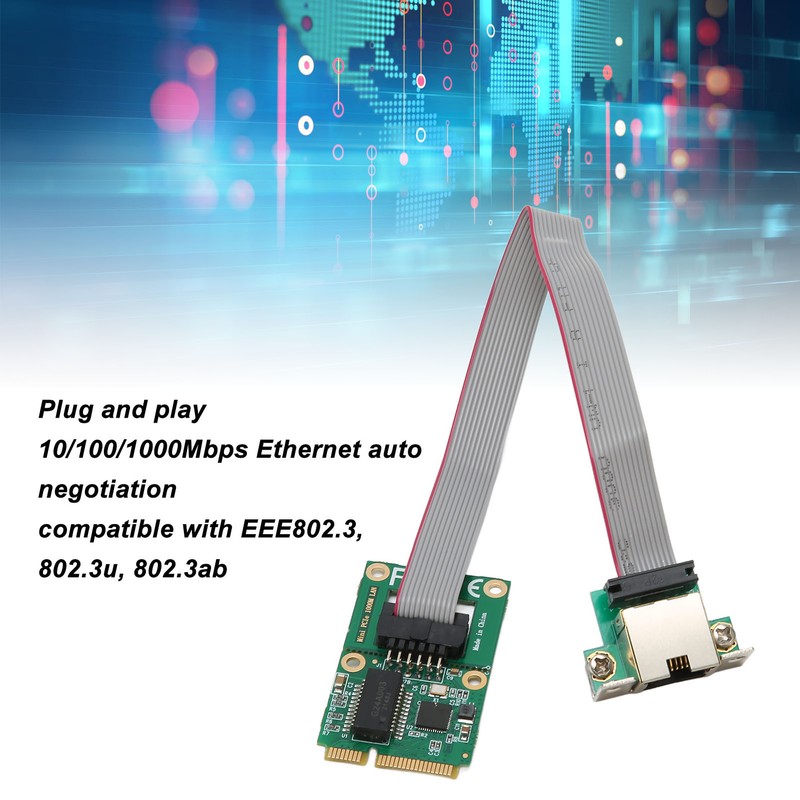 Mini PCIe Network Controller Card 10 100 1000Mbps Self Adaption