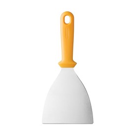HENDI Dough Spatula for Pizza Dough, Heavy-Duty, Ergonomic Handle, Dough Cutter, Grill Spatula, Blade Length: 132 mm, 262 x 132 x (H) 17 mm, Stainless Steel, Polypropylene, Orange