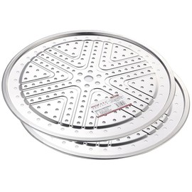 Steaming Plate, 2 Pack 10 Inch Round Food Grade Stainless Steel Steamer Plate for Food Steaming in Kitchen and Outdoors (26 cm)