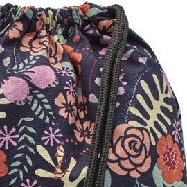 By Bers Leon Gym Bag with Inner Pockets Zip Backpack Bag Women Men & Teenagers Gym Bag Draw String, Fern Black PU, 40cm hoch