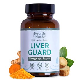 Liver Guard con Cardo Mariano (Silimarina) y Diente de León | Fórmula Herbal con Vitaminas C, E y B6 + Cúrcuma y Jengibre | Rutina fácil de Bienestar Diario para Adultos | 60 Cápsulas Health Hack