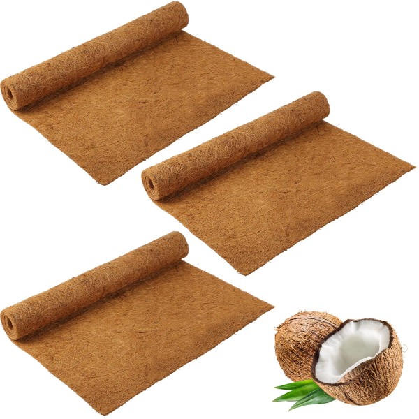 Jetec 3 Rolls Coco Plant Liner Sheet Natural Coconut Fiber