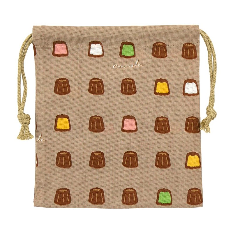 Hamamonyo Small Drawstring Bean Canele, Brown