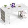 Huuger Computer Desk with 6 Drawers, Office Desk with Shelves,