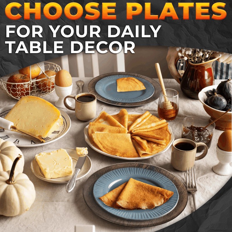 Burius Plastic Chargers for Dinner Plates Set of 4 Large