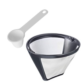 Westmark 244322E6 Coffee Set 2-Piece Permanent Filter Size 4 and Coffee Dosing Spoon for 6 g Coffee, Plastic/Stainless Steel, White/Silver/Black