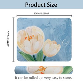 QXUJI Dish Drying Mat for Kitchen Counter, Absorbent Coffee Bar Mat Accessories for Countertops,Pet Feeding Mat, for Dishes, Utensils, Pots and Pans, Sinks, 15.75 x 19.69Inch, Blue