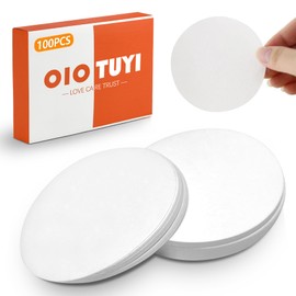 OioTuyi Pack of 100 Round Filter Paper, 11 cm, Medium Flow Speed for Laboratory and Coffee Filter, White