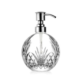 Godinger Soap Dispenser with Pump, Crystal Glass Lotion Dispenser, Bathroom and Kitchen Liquid Soap Dispenser - Dublin Collection