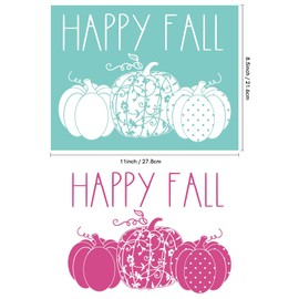 BAOFALI Happy Fall Pumpkins Theme Stencils,8.5x11inch Self-Adhesive Reusable Mesh Silk Screen Stencil for Painting on Wood, Canvas, Paper, Fabric, Walls, Furniture, Crafts Home Decor…