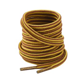 CCSOFTIME 2 Pairs Strong Work Boot Laces,Heavy Duty Boot Laces for Timberland,Hiking,Walking Boots,Steel Toe Cap Safety Boot,4.5mm Thick Round Shoelaces for Womens Mens Kids(Yellow Brown-120m)