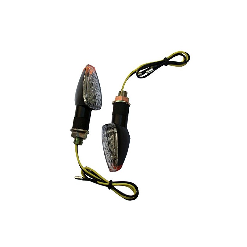 MotorToGo 2 x Black LED Turn Signal Indicators Blinker Amer