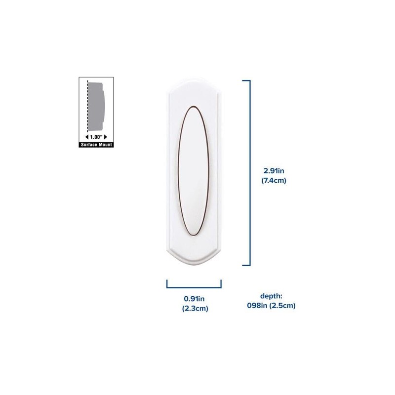 Heath Zenith SL-7797-02 Traditional Décor Series Wireless Door Chime Push