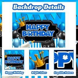 Boss Baby Boy Birthday Backdrop Black Blue Boss Themed Birthday Decorations Little Baby Boy Business Birthday Background Cloth for Boys Dreaming Boss Birthday Party Supplies 5 * 3ft