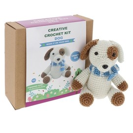 Shudehill Giftware Creative Crochet Kits Fox, Unicorn, Dog, Bee, Cat & More - Perfect for Learning or Experienced Crocheters (Dog)