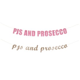 PJs and Prosecco banner - Bachelorette Party Decorations, Prosecco Party Banner, Wedding Shower Decor, Wedding Party Photo Props, Hanging letter sign (Customizable)