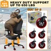 Office Chair Wheels for Casters Replacement - 3" Rubber Wheels