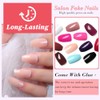 LuckForever 288pc Coffin Press on Nails Short Fake Nail with