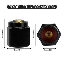 Muishi Cute Frog Tire Valve Stem Caps, Aluminum Black Stem Tire Valve Caps Universal Stem Covers for Cars, SUVs, Trucks, Bikes, Motorcycles, Bicycles (4 Pack)