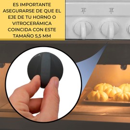 CHEFZOCO Teka Oven Handle Knob for Teka Hob Teka Hob Teka Hob Teka Gas Hob Handle Axle 5.5mm Diameter 42mm Black 1 Piece