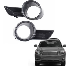 Nurniacl 2-Pack Front Bumper Fog Light Cover Grilles Fog Lamp Frame Left and Right Side Replacement for 2008-2010 Highlander