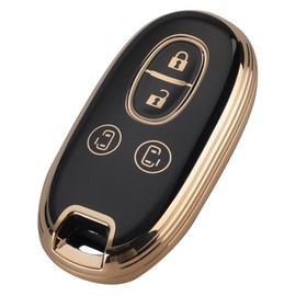[Kinotaka] Suzuki Nissan Mazda Car Key Case Palette Pesia Custom Solio MA15S Every Wagon Lukes ML21S Flare Wagon MM32S Delica D2 Compatible Key Cover, Black
