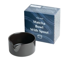 Naoki Matcha Naoki Matcha Traditional Ceramic Chawan Matcha Tea Bowl with Pour Spout Set - Hand Made Ceramic with Black Matte Glaze - For Perfectly Whisked Matcha Green Tea (18 Ounce)