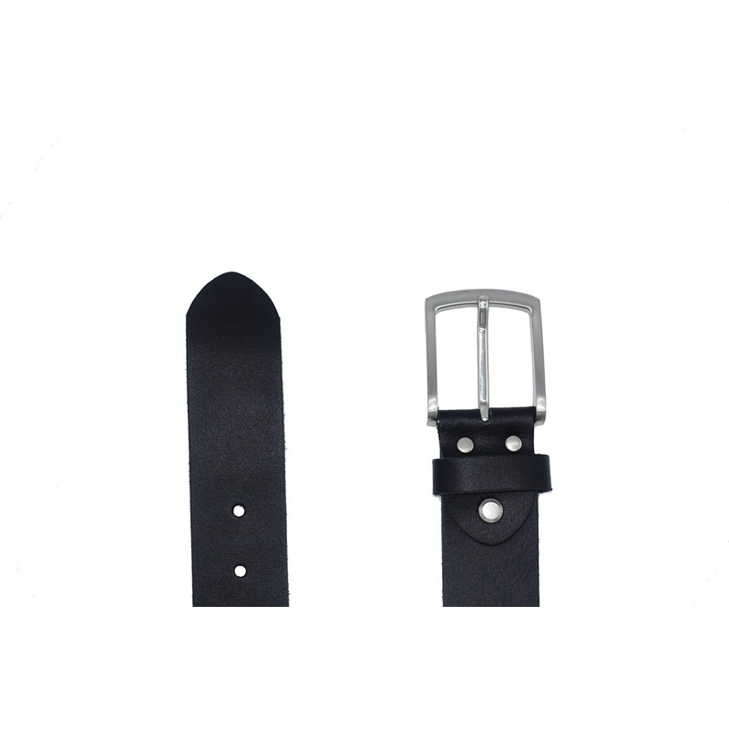 Nk Belt 4 cm Black Full Cowhide Leather Denim Belt