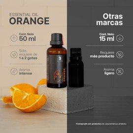 Aceite Esencial con Ingredientes Puros y Naturales, Aromalogía de 50 ml. Aceite Esencial Naranja (Orange), B Life.