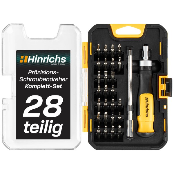 Hinrichs 28-Piece Precision Screwdriver Set with Ratchet & Extension -