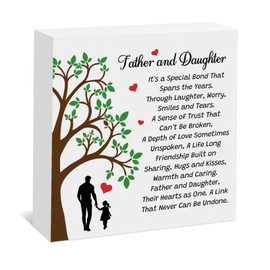 Dad Gifts From Daughter Father’s Day Gift Wood Box Sign Christmas Birthday Retirement Gifts for Father Daddy Dad I Love You Gift Wooden Plaque Box Sign Desk Decor