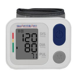 SmartHeart Blood Pressure Monitor | Adult Wrist Cuff | 2-Person Memory | 398 Total Reading Storage | Easy to Use | Automatic Inflation and Deflation