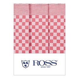 Ross Pack of 3 Cotton Tea Towels Red 45 x 65 cm